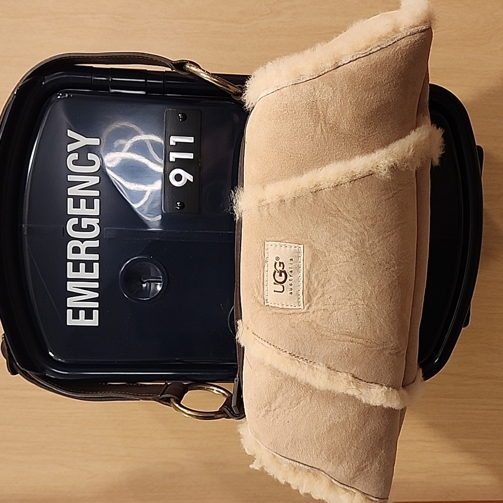 UGG Beige Shearling Clutch